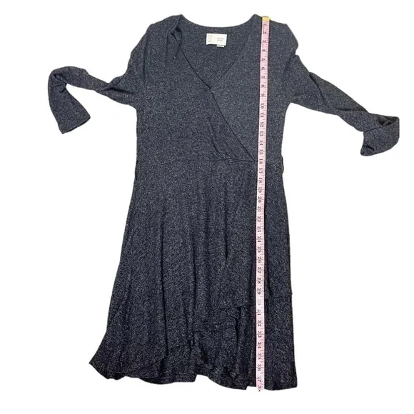 Anthropologie Saturday Sunday Gray Crossover Long Sleeve Sweater Dress - Picture 6 of 12